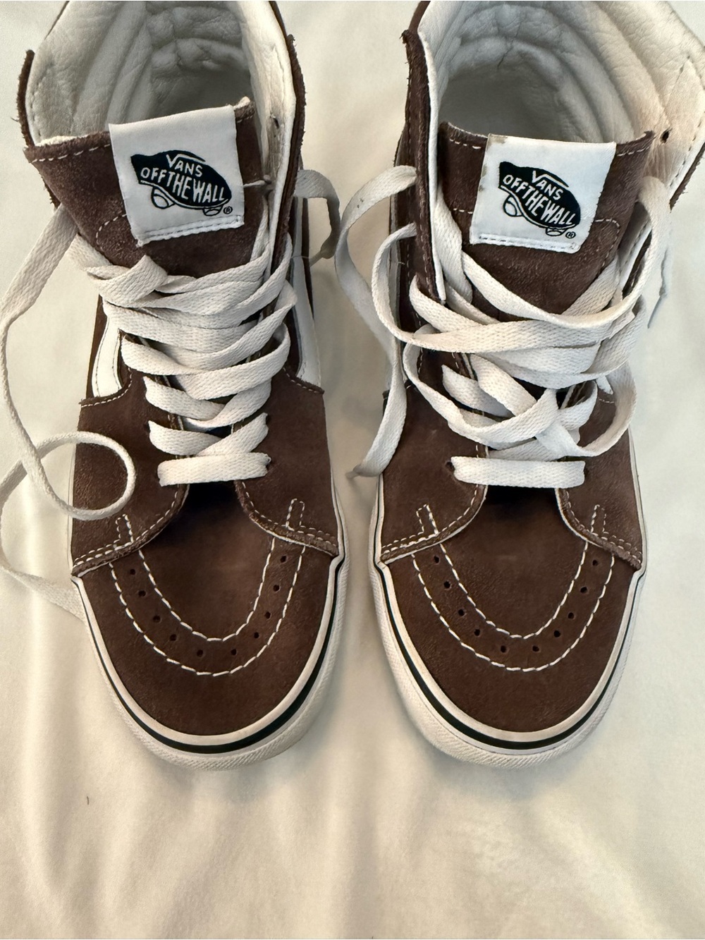 Vans Sk8-Hi Brown White Suede Canvas High Top Sneakers Women’s 8 Men’s 6.5 - Picture 3 of 7